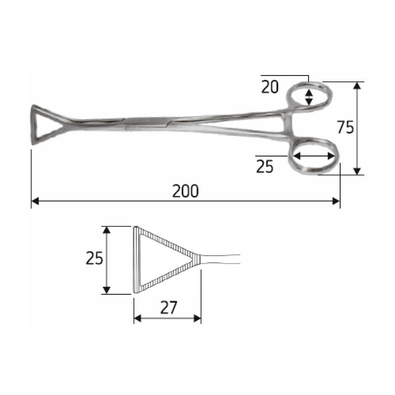 Затискач легені Lovelace , 20 см, J-27-001